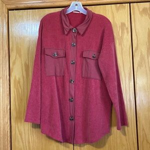 Womens textured button up shirt